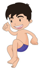 illustration of a boy in jumping position