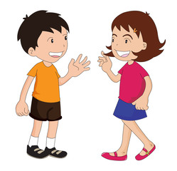 boy and a girl talking to each other