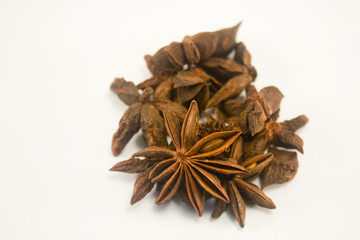 Star aniseed isolated on white