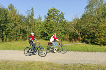 Fototapeta premium Sport, Radfahrerin, radfahren, Fahrradfahren