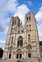 Fototapeta na wymiar St. Michael and Gudula Cathedral, Brussels, Belgium.