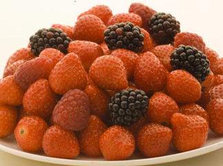 berries on plate