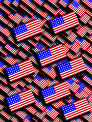 Fototapeta premium Many American Flags 46