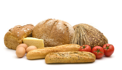 healthy food on white background