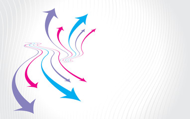 abstract arrow background with red wave line.