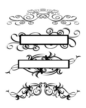 illustration of abstract floral banner