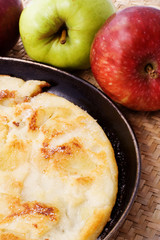 Apple pancake with sugar