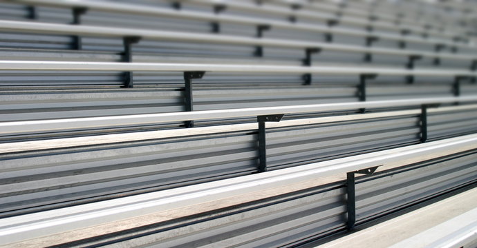 Bleachers in a stadium or school for the fans