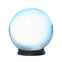 Crystal ball fringed with blue light