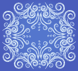 Abstract frozen window pattern, element for winter design