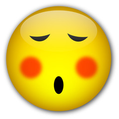 Glassy button with Embarassed Emoticon