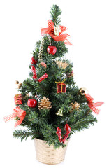 Christmas tree artificial, isolated on white, studio shot