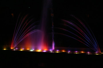 night view of  different fountain