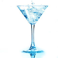 coctail splash on white background close up