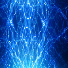 electrical spark on a soft blue background
