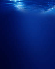 underwater scene on a dark blue background