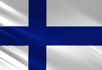 Naklejka premium Flag of finland waving in the wind
