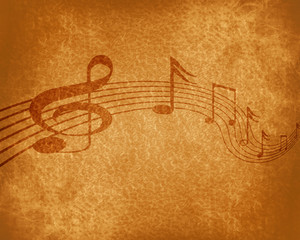 music sheet with some spots on it