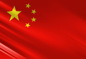 Chinese flag waving in the wind