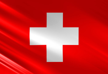 Obraz premium Swiss flag waving in the wind