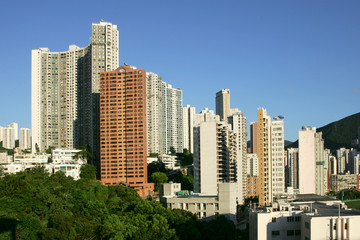 Highrise apartment buildings, Hong Kong