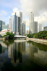 Fototapeta na wymiar Skyline nowoczesnej dzielnicy biznesowej, Singapur