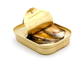 canned fish studio isolated over white