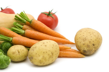 vegetables assortment on white background