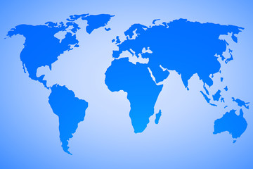 Fototapeta na wymiar world map vector design on blue gradient background.