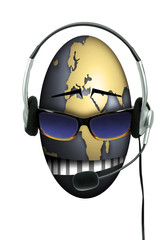 abstract Silhoutette of an call-center-agent