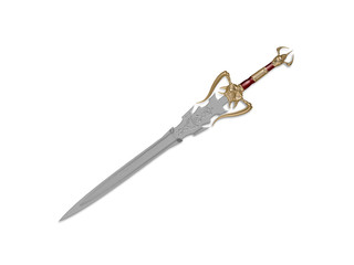 The image of the sword laying on a background, 3D rendering