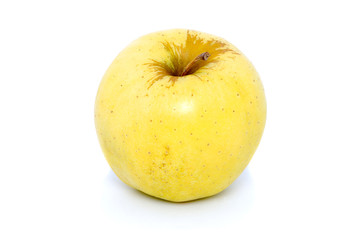 Yellow apple isolated on white backround