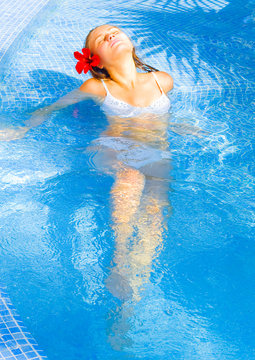 bliss and relaxation in blue and warm pool