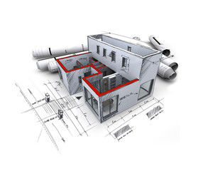 3D rendering of an architecture model 5