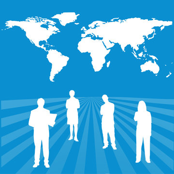 interactive organization with world map background