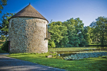 Fototapeta premium tour et etang stylisés