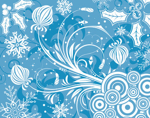 Fototapeta na wymiar Floral background with snowflake