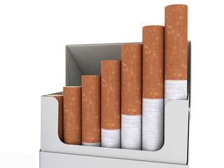 Open pack of cigarettes