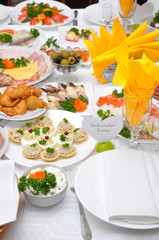 table served with various dishes