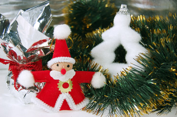 Toy Santa Claus with Christmas tree