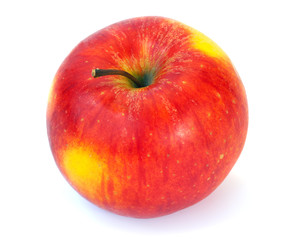 Big red-yellow delicious apple isolated on white background