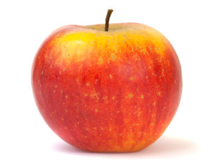 Big red-yellow delicious apple isolated on white background