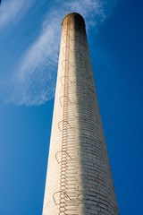 factory chimney and blue sky