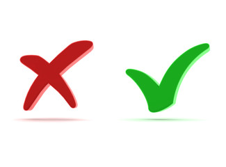 Right/wrong checkmarks