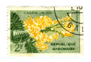Gobon stamp with flower