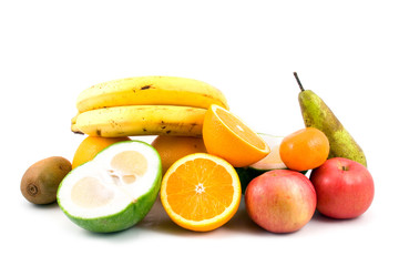 Fresh fruits isolated on a white background