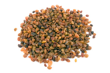 raisin on the white background