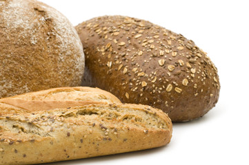 fresh bread on white background