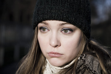 Sad Woman Close-up Portrait