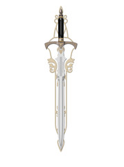 The image of the sword laying on a background, 3D rendering